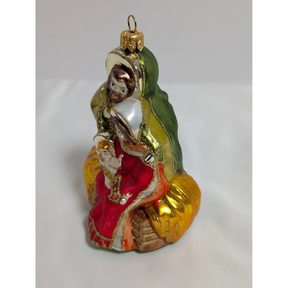 Silverado Holy Family Nativity Glass Christmas Ornament Joseph Mary Baby Jesus